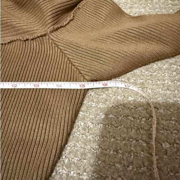 NWT Fashion Nova Tamara Camel Ribbed Knit Sweater Maxi Bodycon Dress Size L - Picture 6 of 12